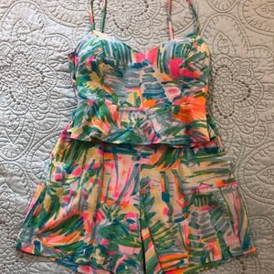 Lilly Pulitzer crop top and shorts set